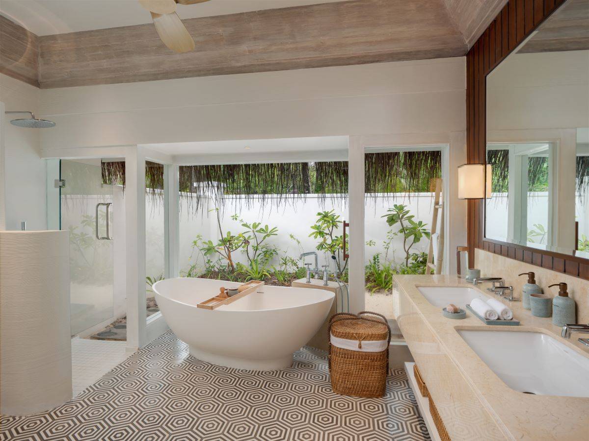 Six Senses Kanuhura, Deluxe Beach Villa Suite with Pool, Badezimmer