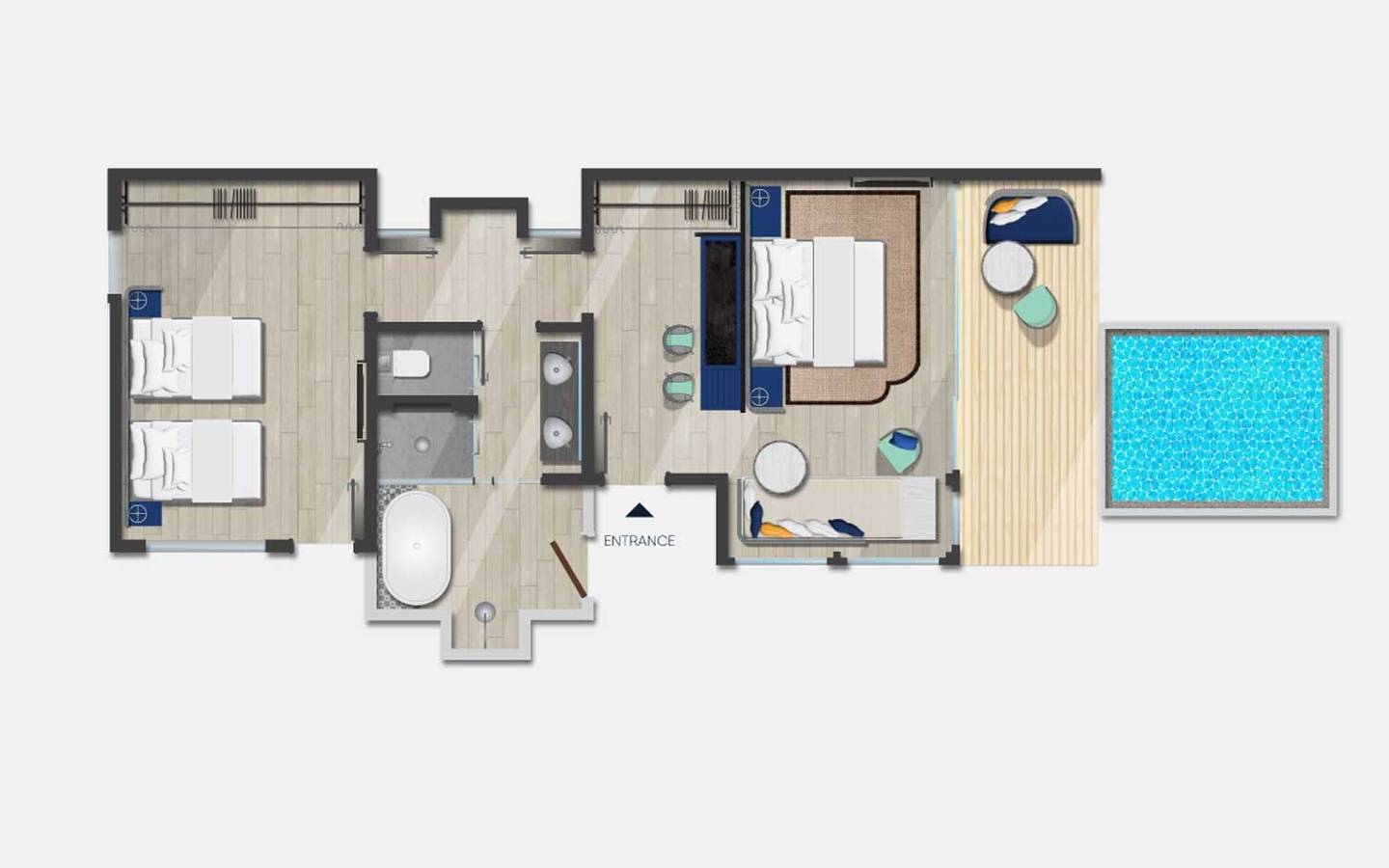 Avani Two Bedroom Beach Pool Villa, Grundriss