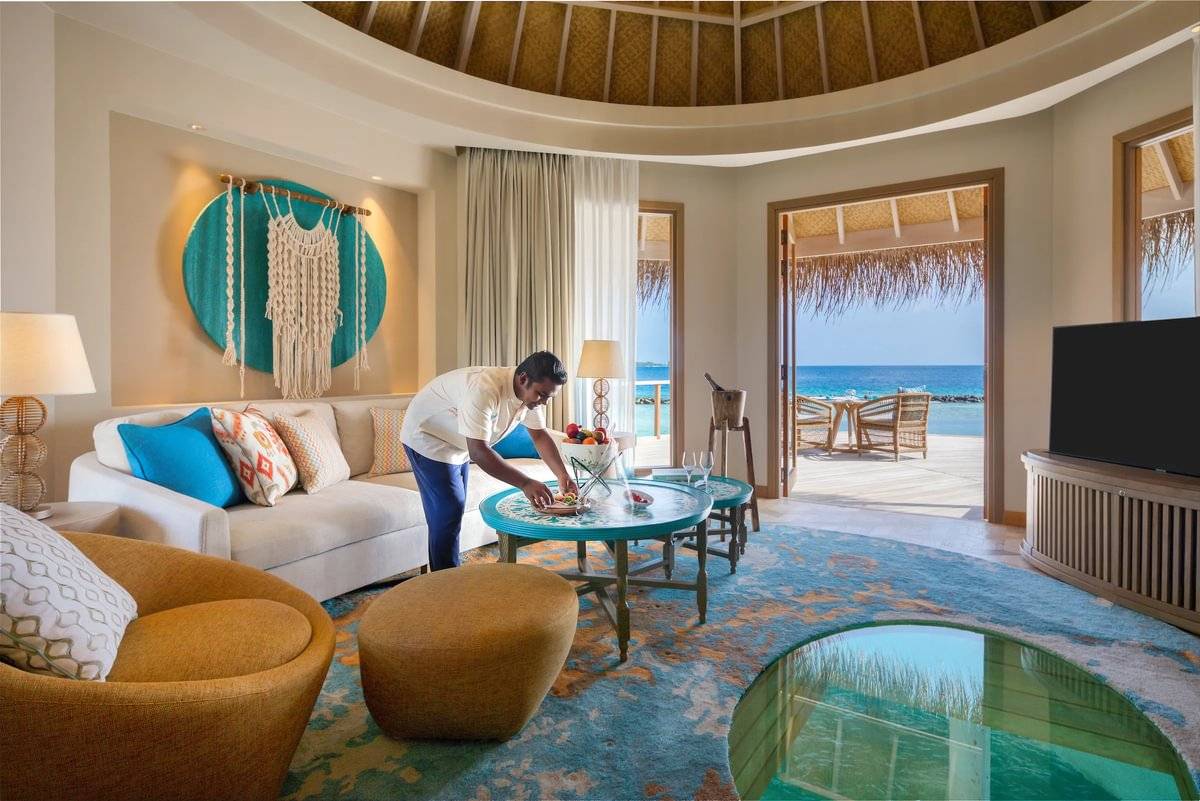 The Nautilus, Malediven, Ocean House with a Private Infinity Pool, Wohnzimmer