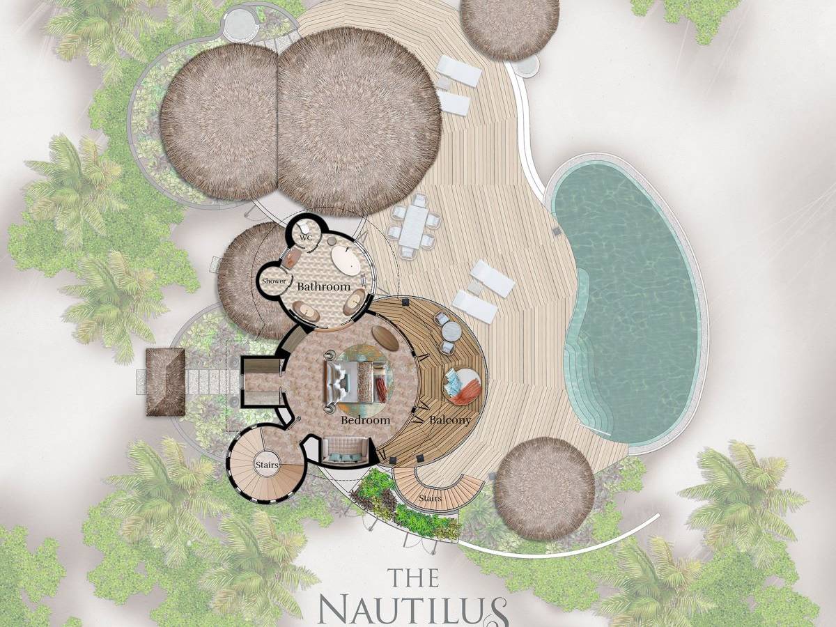 The Nautilus, Malediven, Two Bedroom Beach Residence with a Private Infinity Pool, Grundriss 1. Stock