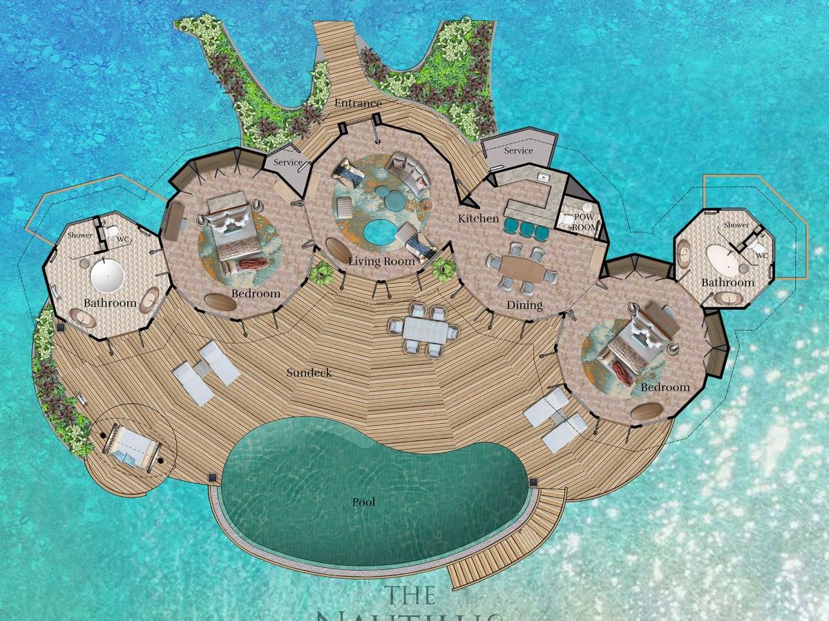 The Nautilus, Malediven, The Nautilus Retreat with a Private Infinity Pool, Grundriss