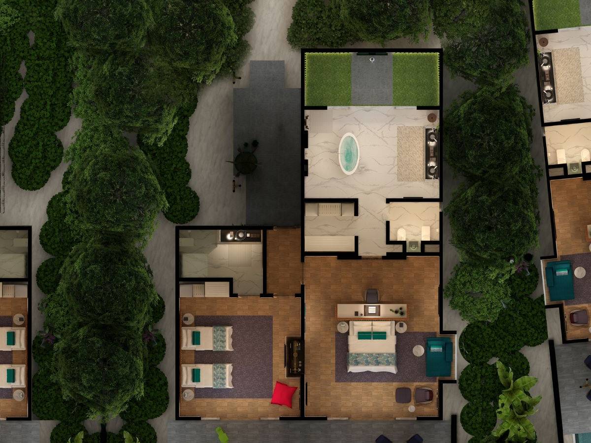 Emerald Maldives Resort & Spa, Malediven, Family Beach Villa with Pool, Grundriss