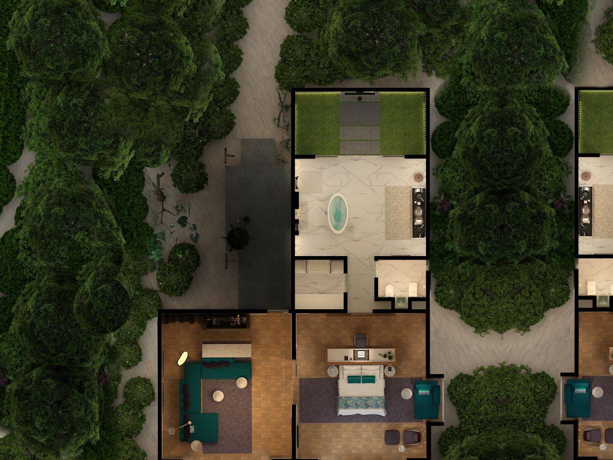 Emerald Maldives Resort & Spa, Malediven, Superior Beach Villa with Pool, Grundriss