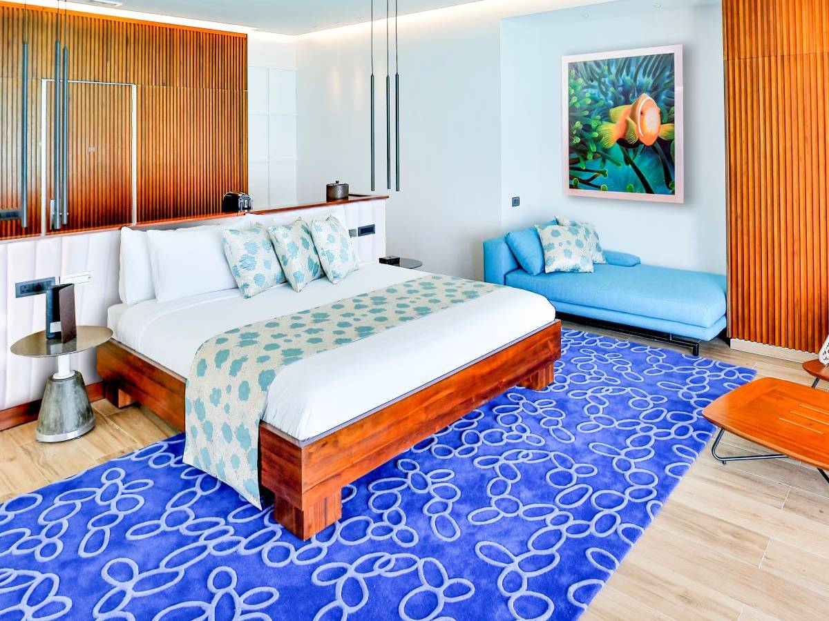 Emerald Maldives Resort & Spa, Malediven, Jacuzzi Water Villa, Schlafzimmer