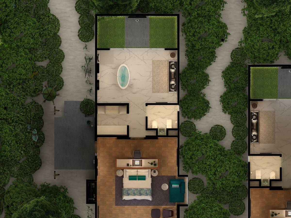 Emerald Maldives Resort & Spa, Malediven, Beach Villa, Grundriss