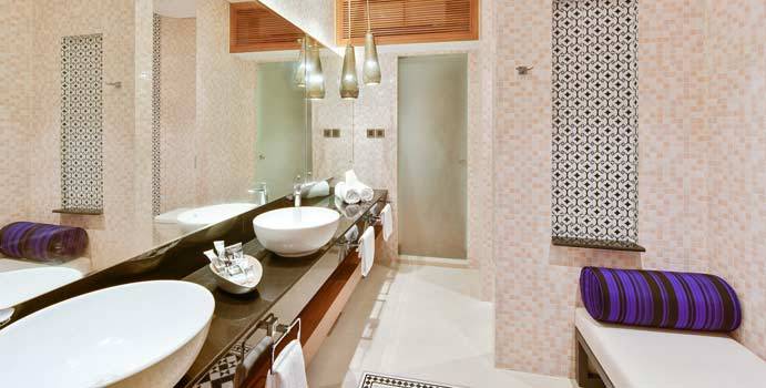 Badezimmer, Beach Pool Villa, Mercure Maldives Kooddoo Resort