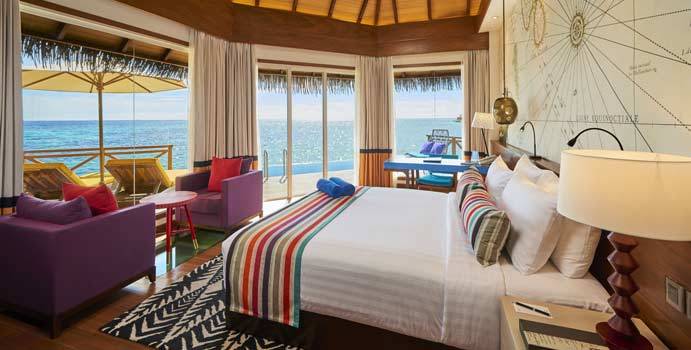 Wohnen, Over Water Sunset Pool Villa, Mercure Maldives Kooddoo Resort