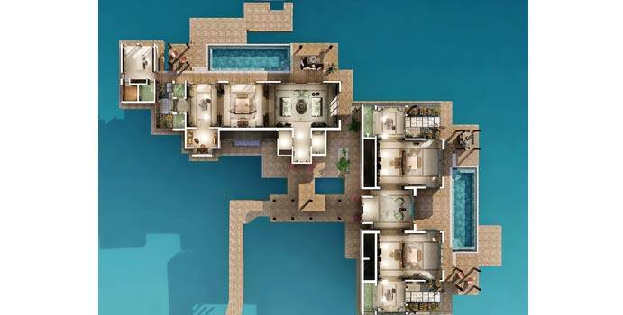 Grundriss, Three Bedroom Ocean Residence with 2 Pools, JOALI Maldives
