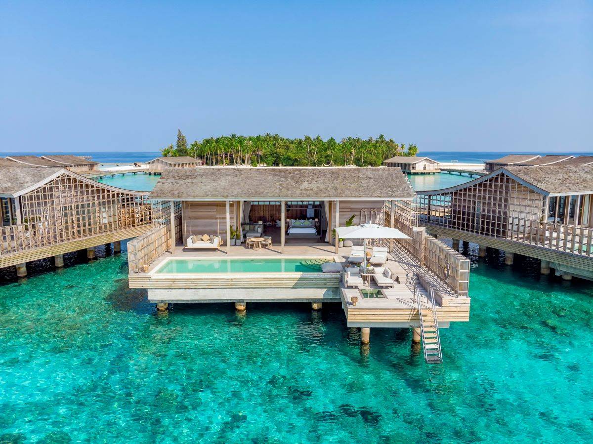 Kudadoo Maldives Private Island, Malediven, One Bedroom Residence, Wasservilla von oben