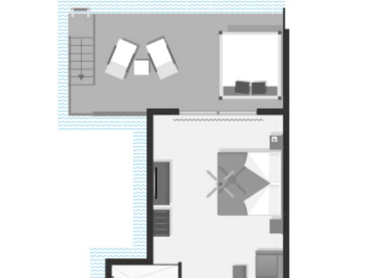 RIU Atoll, Malediven, Overwater Junior Suite, Grundriss