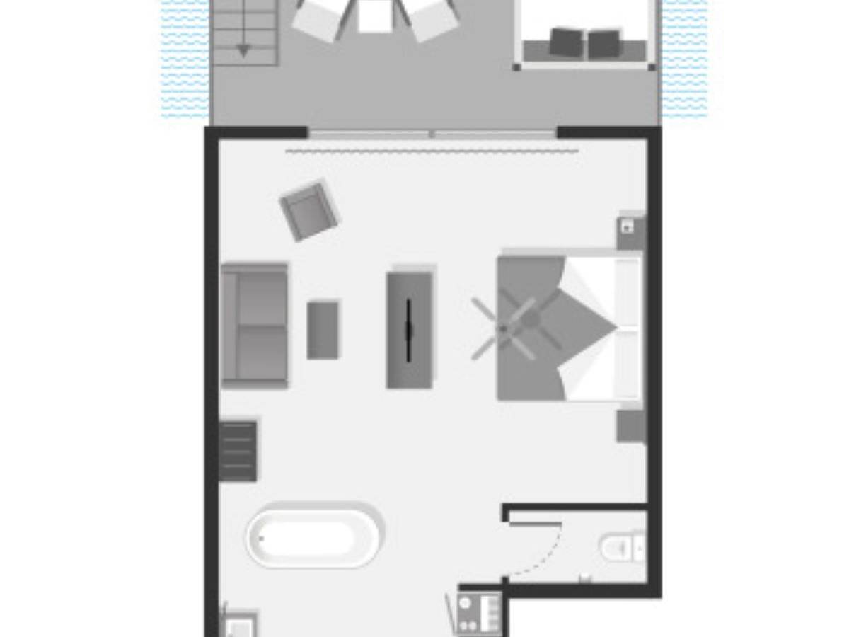 RIU Atoll, Malediven, Overwater Superior Junior Suite, Grundriss
