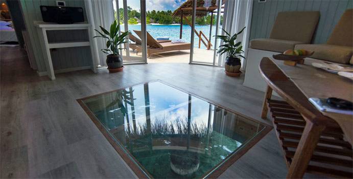 Glasboden, Water Villa, Nika Island Resort & Spa