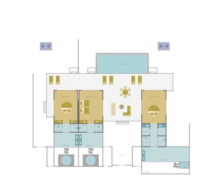 Grundriss, Three Bedroom Beach Sunset Villa, Fairmont Maldives Sirru Fen Fushi