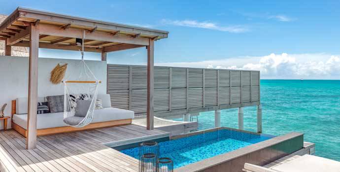 Pool, Three Bedroom Water Sunset Villa, Fairmont Maldives Sirru Fen Fushi