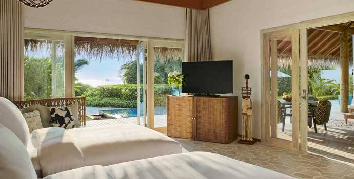 Schlafen, Five Bedroom Beach Sunset Villa, Fairmont Maldives Sirru Fen Fushi