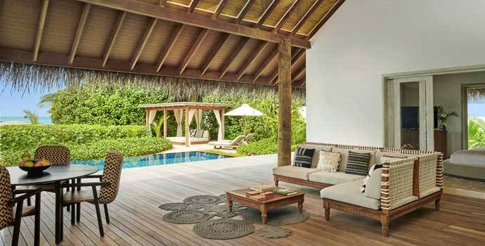 Terrasse, Five Bedroom Beach Sunset Villa, Fairmont Maldives Sirru Fen Fushi