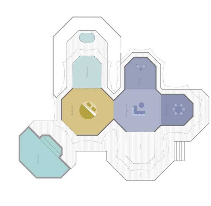 Grundriss, Tented Jungle Villa, Fairmont Maldives Sirru Fen Fushi