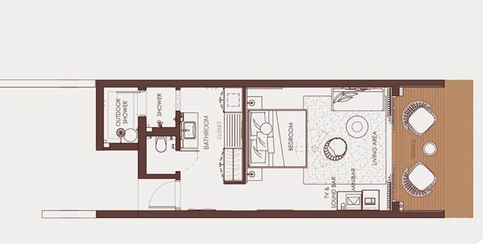 Grundriss, Silver Beach Studio, Hard Rock Hotel Maldives