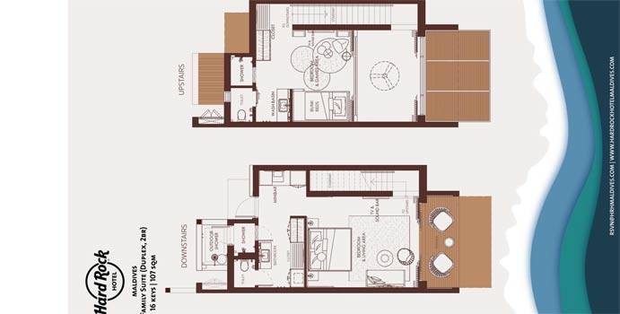 Grundriss, Silver Family Suite, Hard Rock Hotel Maldives