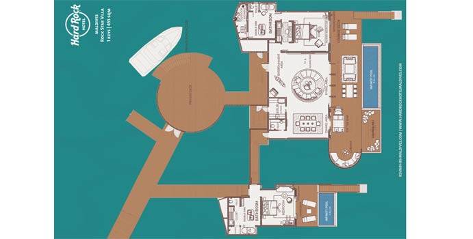 Grundriss, Rock Star Villa, Hard Rock Hotel Maldives