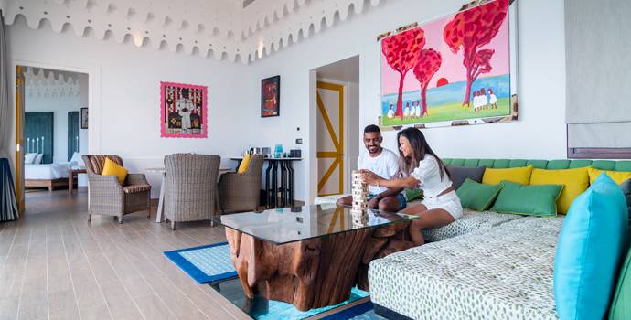 Wohnen, 2 Bedroom Overwater Pool Villa, SAii Lagoon Maldives