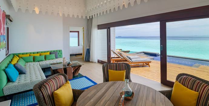 Wohnen, 2 Bedroom Overwater Pool Villa, SAii Lagoon Maldives