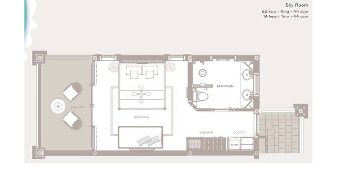 Floorplan Sky Room, Sky Room, SAii Lagoon Maldives