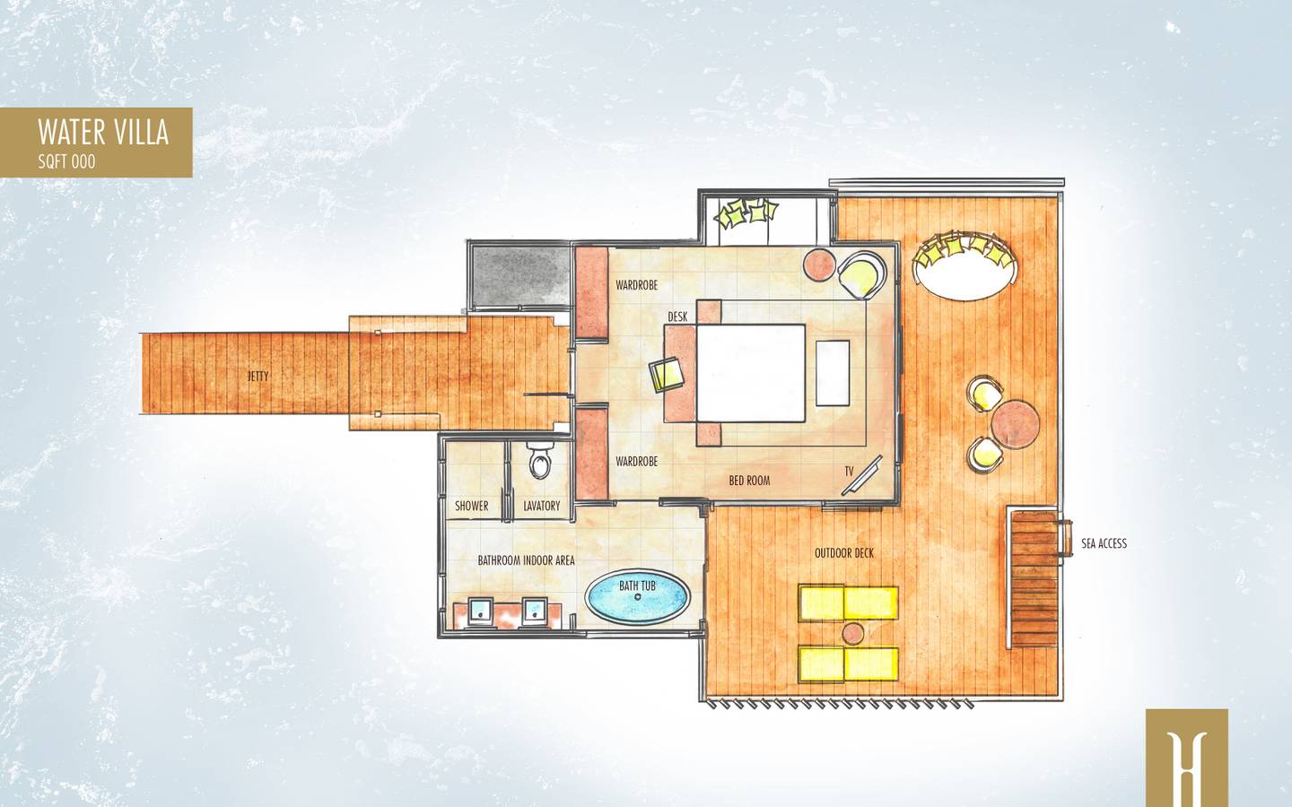 Heritance Aarah, Ocean Villa, Grundriss