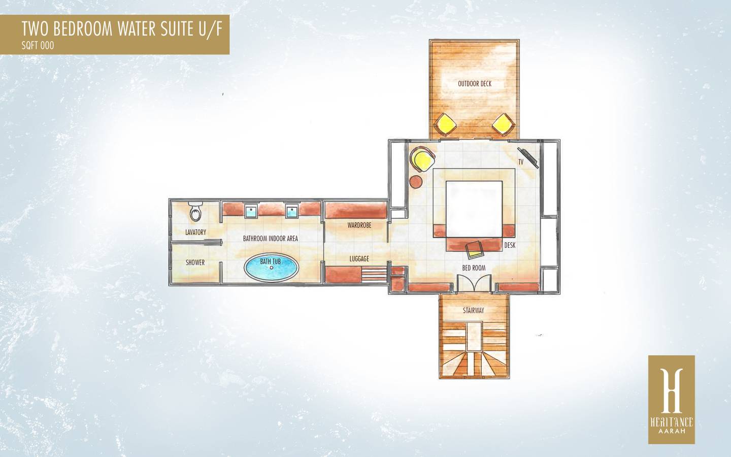 Heritance Aarah, Ocean Suite, Grundriss 1. Stock