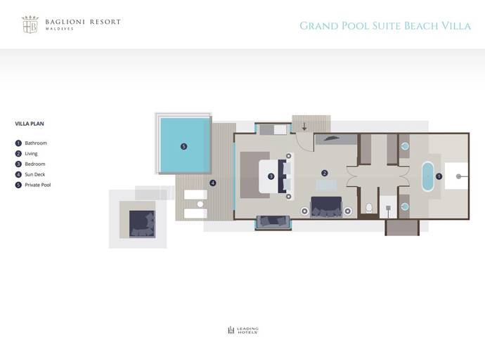 Grundriss, Grand Pool Beach Villa, Baglioni Resort Maldives