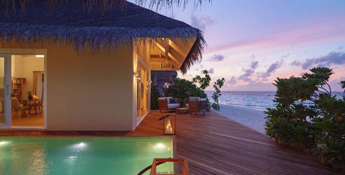 Sunset, Pool Suite Beach Villa, Baglioni Resort Maldives
