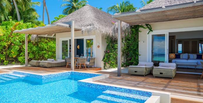 Terrasse, Two Bedroom Family Beach Villa with Pool, Baglioni Resort Maldives