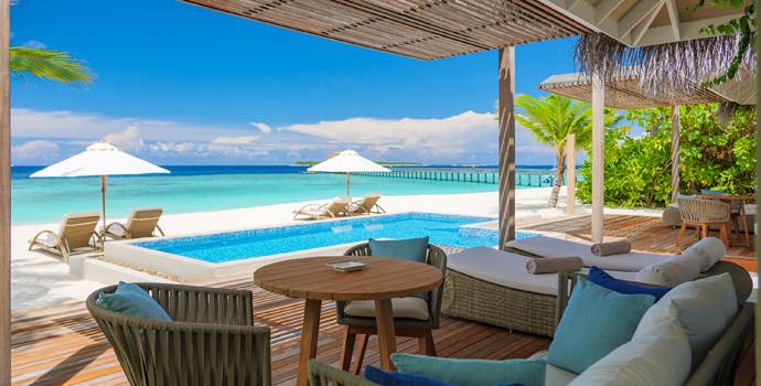 Ausblick, Two Bedroom Family Beach Villa with Pool, Baglioni Resort Maldives