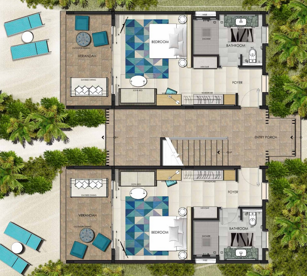 Kandima, Beach Studio, Floorplan