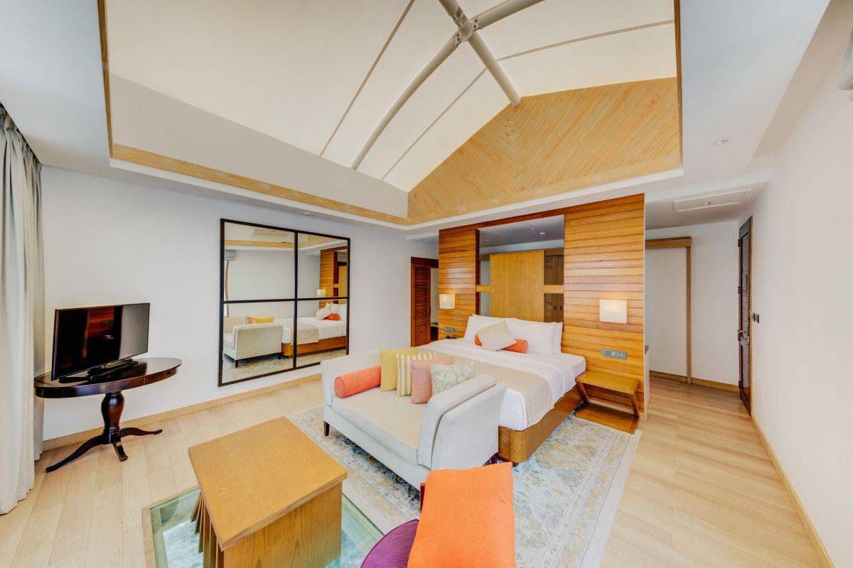 Cinnamon Hakuraa Huraa Maldives, Malediven, Water Bungalow, Schlafzimmer