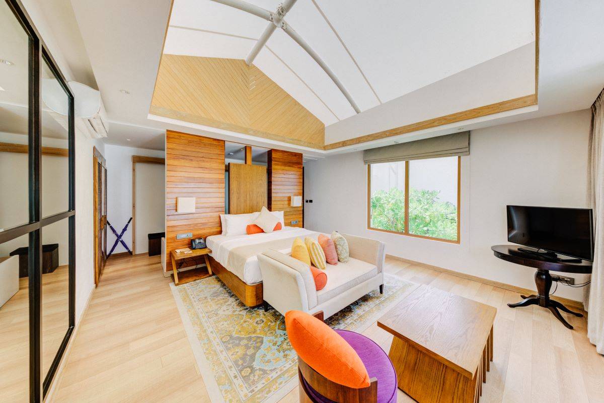 Cinnamon Hakuraa Huraa Maldives, Malediven, Platinum Beach Bungalow, Schlafzimmer