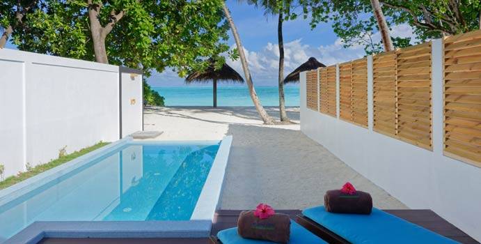 Privater Strandabschnitt, Beach Pool Villas, Sun Island Resort & SPA
