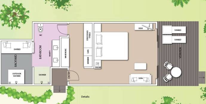 Grundriss, Beach Villa, South Palm Resort Maldives