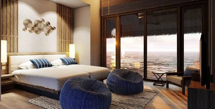 zweites Schlafzimmer, 2-Bedroom Grand Water Villa with Pool, Conrad Maldives Rangali Island