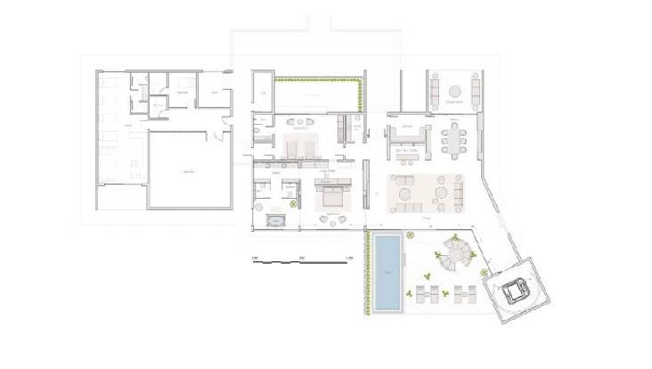 Grundriss über Wasser, The Muraka, Conrad Maldives Rangali Island