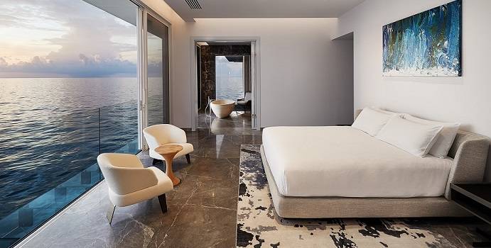 Schlafzimmer mit Meerblick, The Muraka, Conrad Maldives Rangali Island