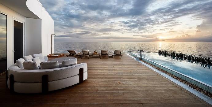 Sonnendeck mit Infinity Pool, The Muraka, Conrad Maldives Rangali Island