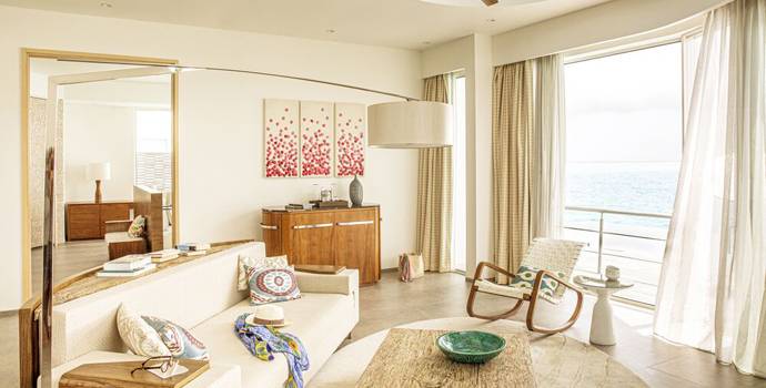 Wohnzimmer, Deluxe Water Villa mit Pool, Jumeirah Maldvies