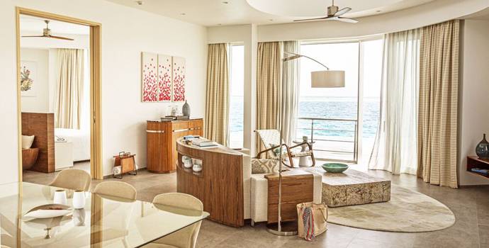 Wohnzimmer, Deluxe Water Villa mit Pool, Jumeirah Maldvies