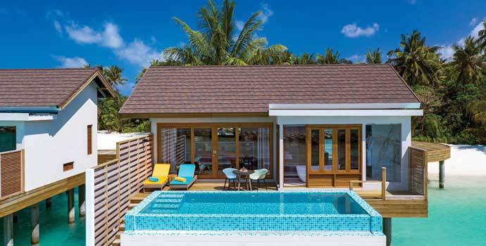 Sunset Water Villa mit Pool, Einzelansicht, Atmosphere Kanifushi Maldives