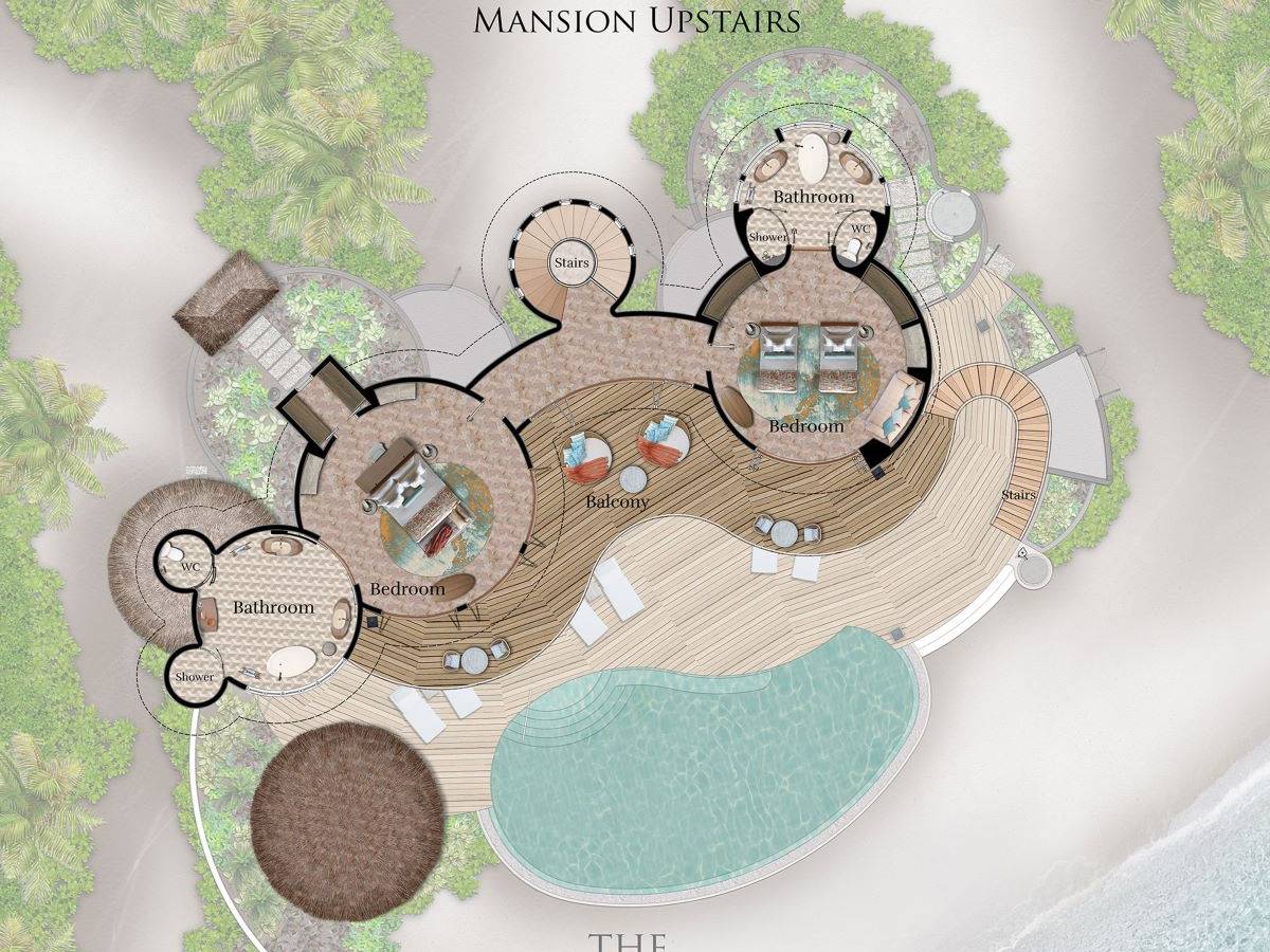 The Nautilus, Malediven, The Nautilus Mansion with a Private Infinity Pool, Grundriss, 1. Stock