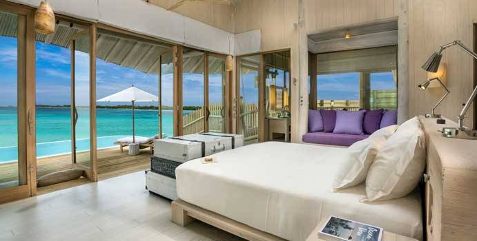 Ausblick Schlafzimmer, 1 Bedroom Water Reserve with Slide, Soneva Jani