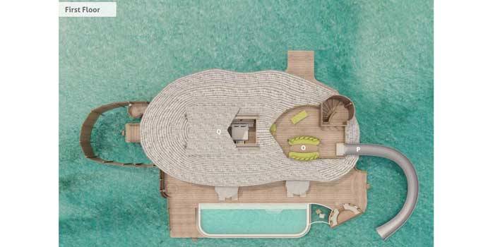 Grundriss, 1 Bedroom Water Reserve with Slide, Soneva Jani