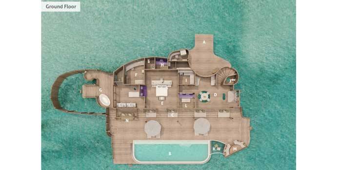 Grundriss, 1 Bedroom Water Reserve, Soneva Jani