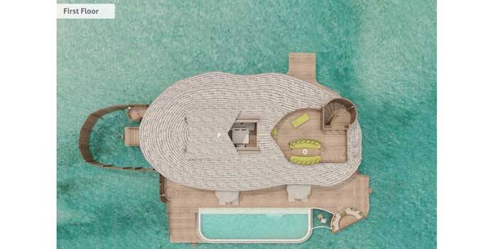 Grundriss, 1 Bedroom Water Reserve, Soneva Jani